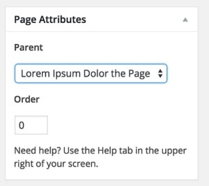Screenshot 18 - Posts and pages - parent pages and page order