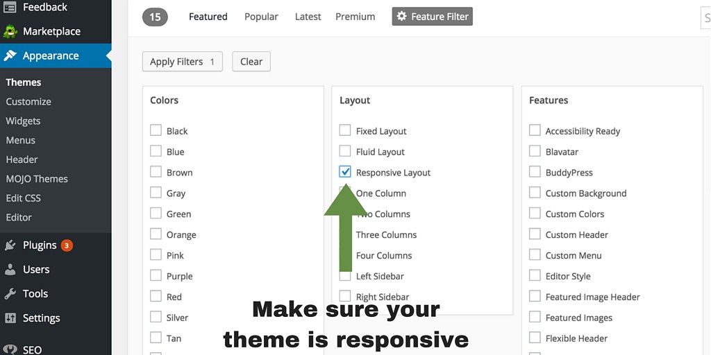  setting up WordPress general settings - Responsive Layout